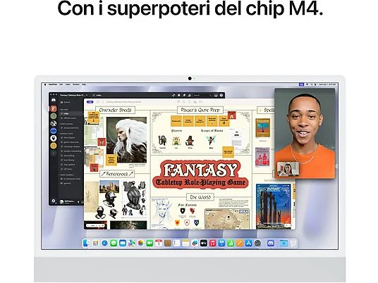 APPLE iMac 24” con Chip M4 (8-core CPU, 8-core GPU), 16GB RAM, 256GB SSD