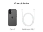 Apple iPhone 17 Nero 256GB – Display 6.3″ Super Retina OLED – Chip A19 – 5G - immagine 3
