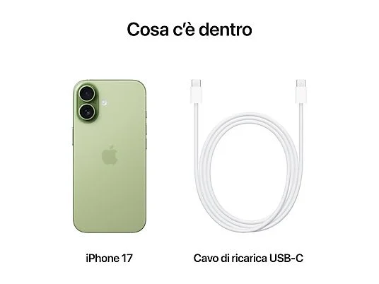 Apple iPhone 17 Salvia 512GB – Display 6.3″ Super Retina OLED – Chip A19 – 5G
