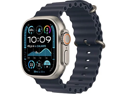 APPLE Watch Ultra 2 GPS + Cellular 49mm cassa in titanio naturale con Cinturino Ocean blu navy