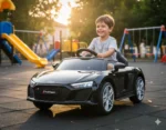 Auto Elettrica per Bambini Audi R8 Sport Nera 12V – Sedile in Pelle & Telecomando - immagine 12
