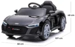 Auto Elettrica per Bambini Audi R8 Sport Nera 12V – Sedile in Pelle & Telecomando - immagine 2