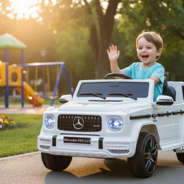 Auto Elettrica per Bambini Mercedes AMG G63 Small Bianca 12V con Telecomando