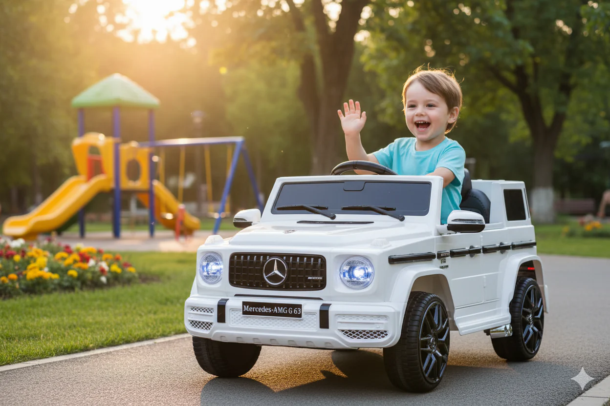 mercedes-amg-g63-bianca-small-6.webp Auto Elettrica per Bambini Mercedes AMG G63 Small Bianca 12V con Telecomando - immagine 1