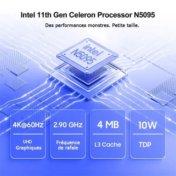 Mini PC Blackview MP60, Intel Celeron N5095, 16GB RAM, 512GB SSD, Windows 11 Pro