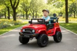 Auto Elettrica Bambini Toyota Cruiser 12V Rossa – 2 Motori & Sospensioni - immagine 5